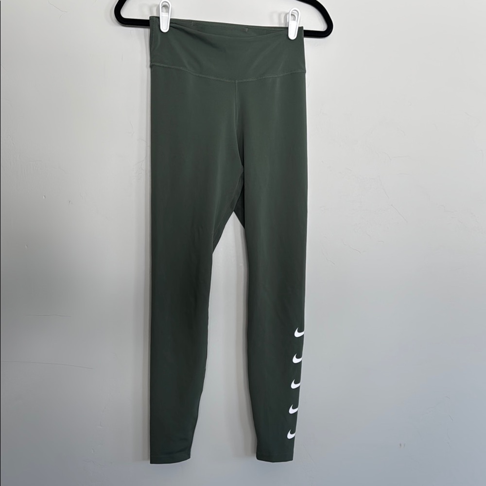 Womens Green Leggings with White Accents